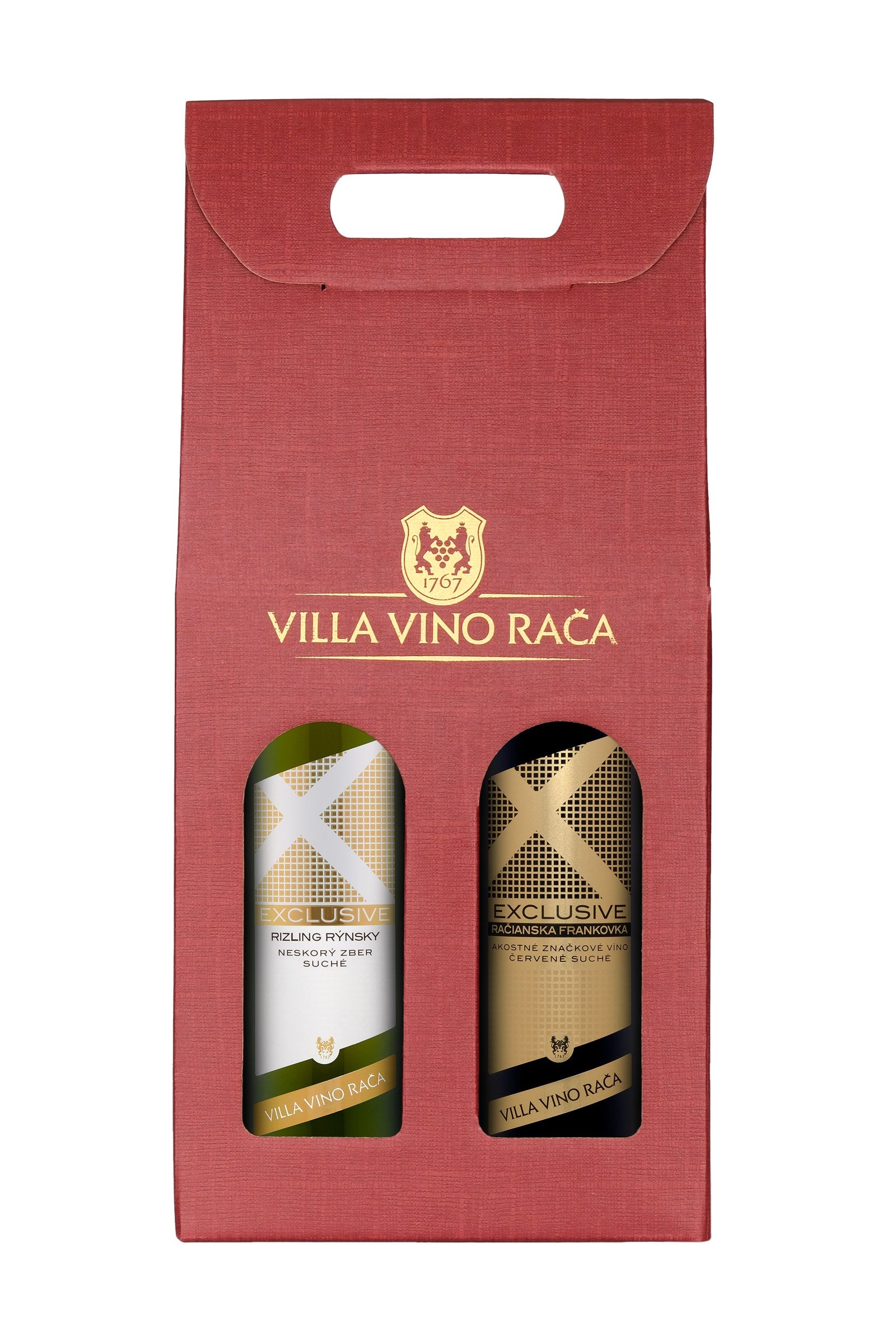 Exclusive Rizling Rýnsky a Račianska Frankovka 0.75l darčekové balenie červené Villa Vino Rača