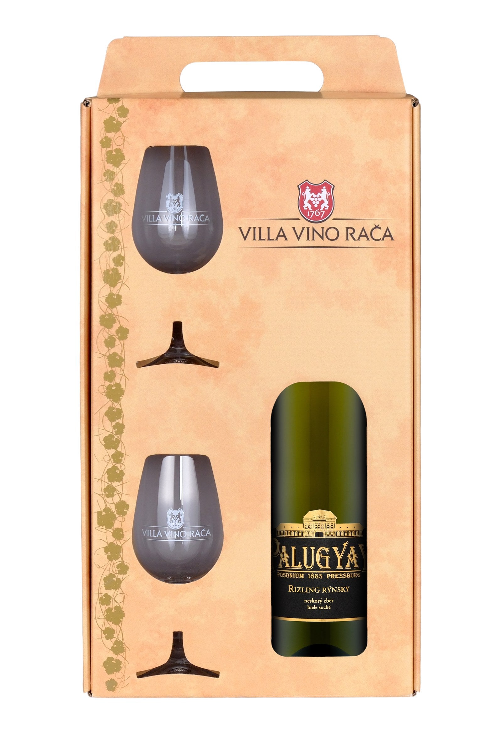 RIESLING Palugyay + 2 Glasses with Logo