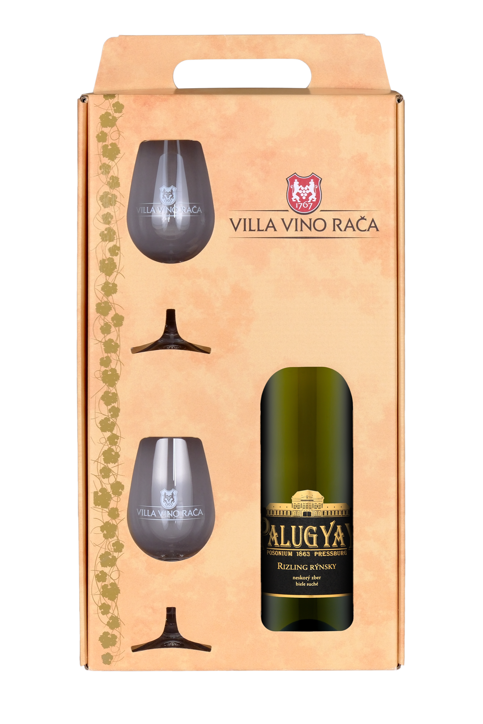RIZLING RÝNSKY Palugyay + 2 poháre s logom