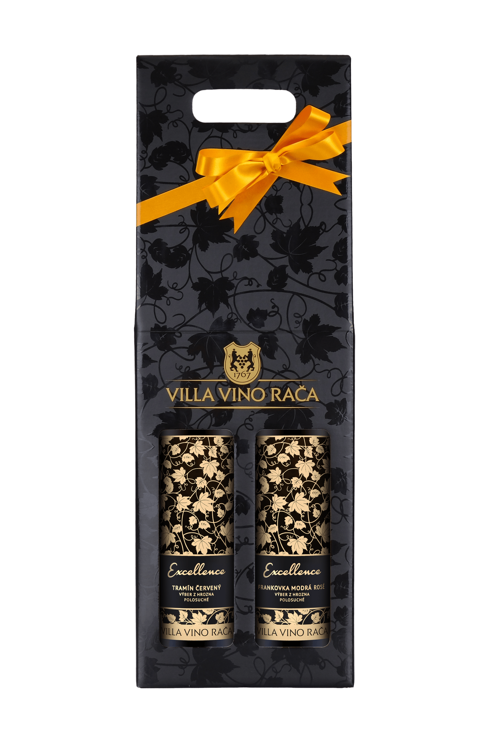 Excellence Tramín Červený a Frankovka Modrá Rosé 0.5l darčekové balenie čierne Villa Vino Rača