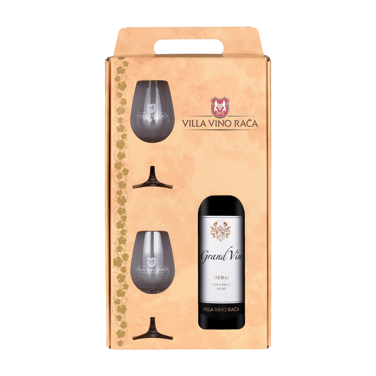 GRAND VIN Dunaj + 2 poháre s logom VVR