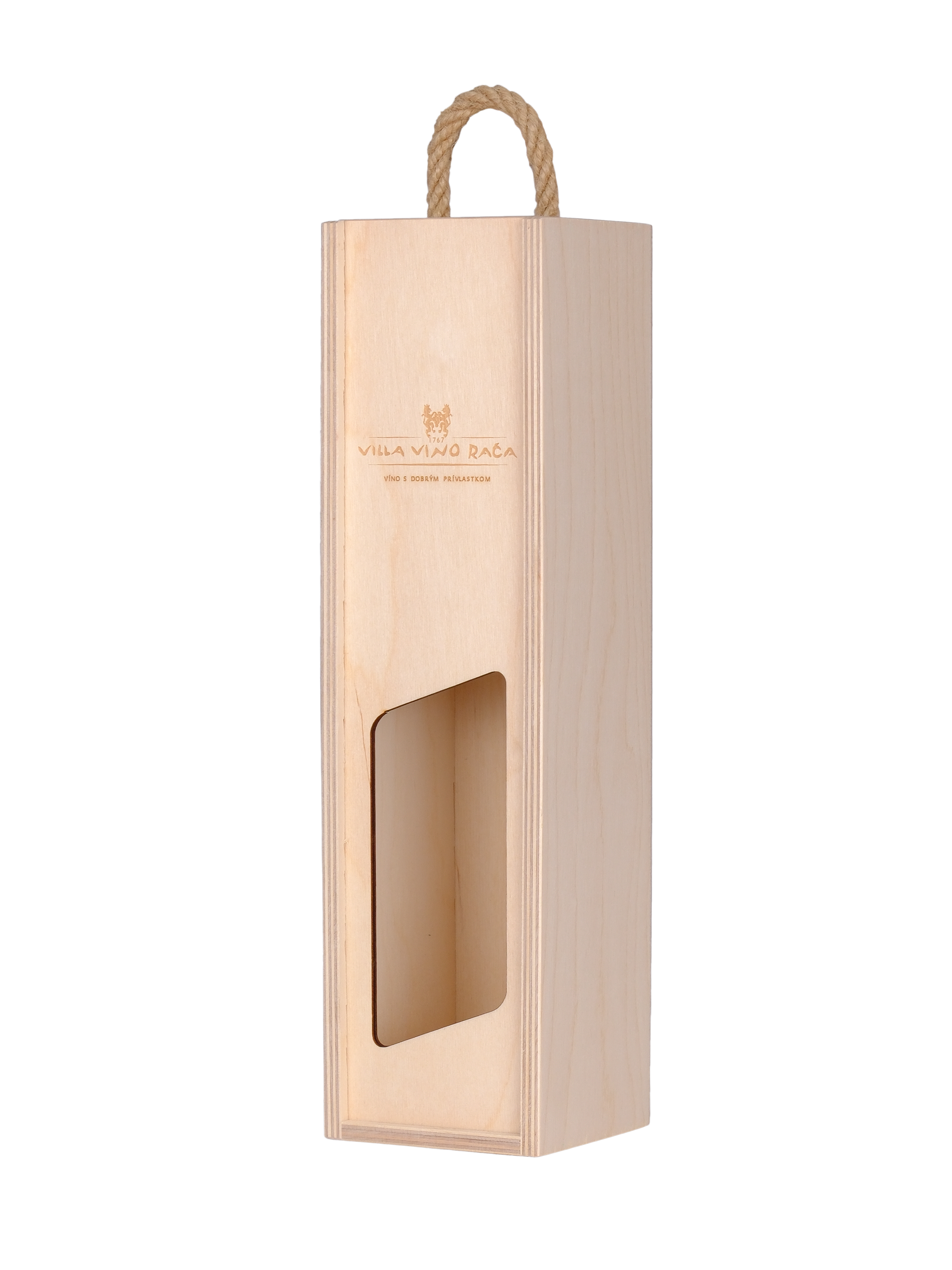 Drevený nosič s logom VVR na 1 fľašu vína s obj. 0,75 l