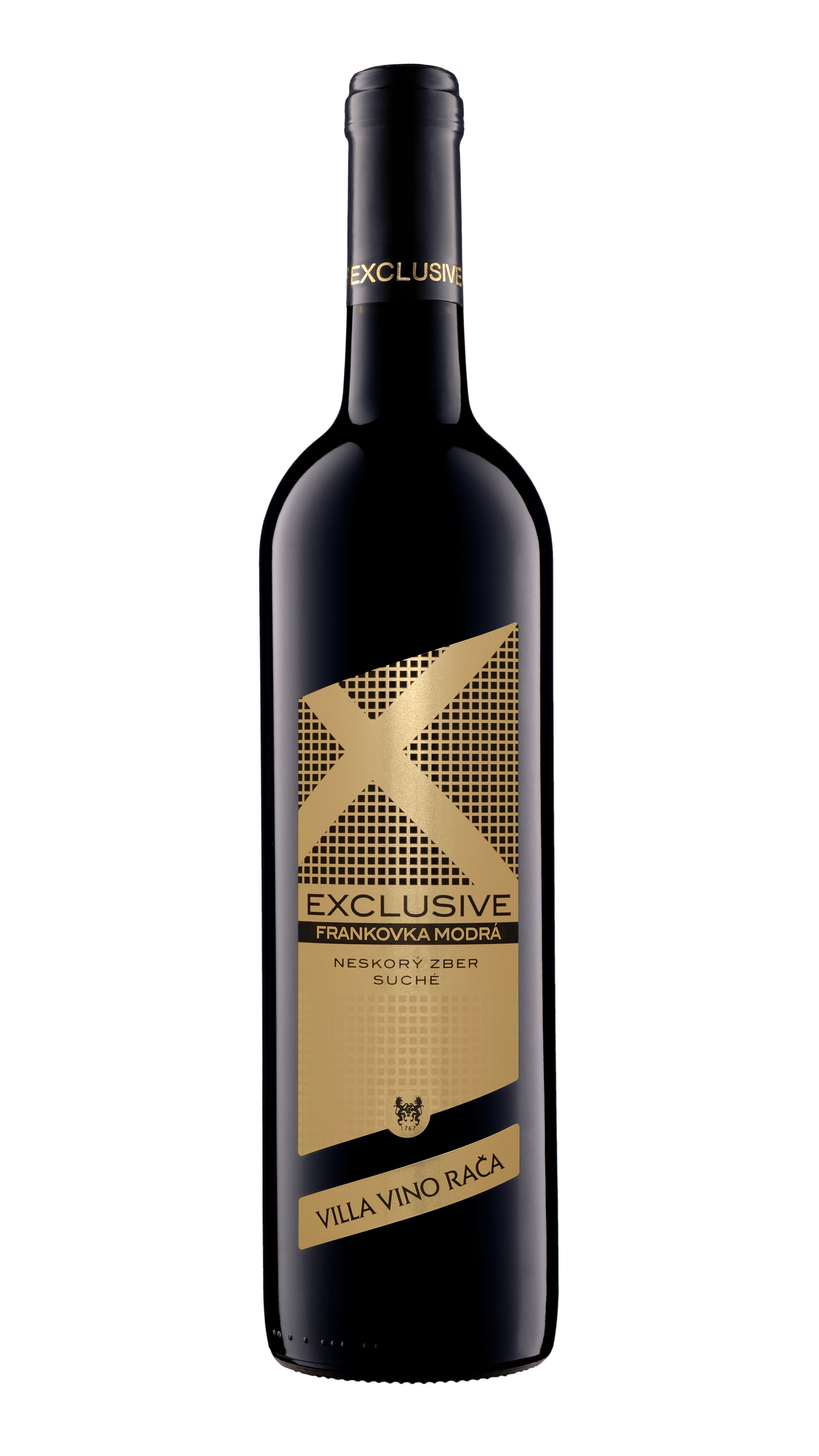 Frankovka modrá Exclusive červené víno fľaša 0,75l Villa Vino Rača