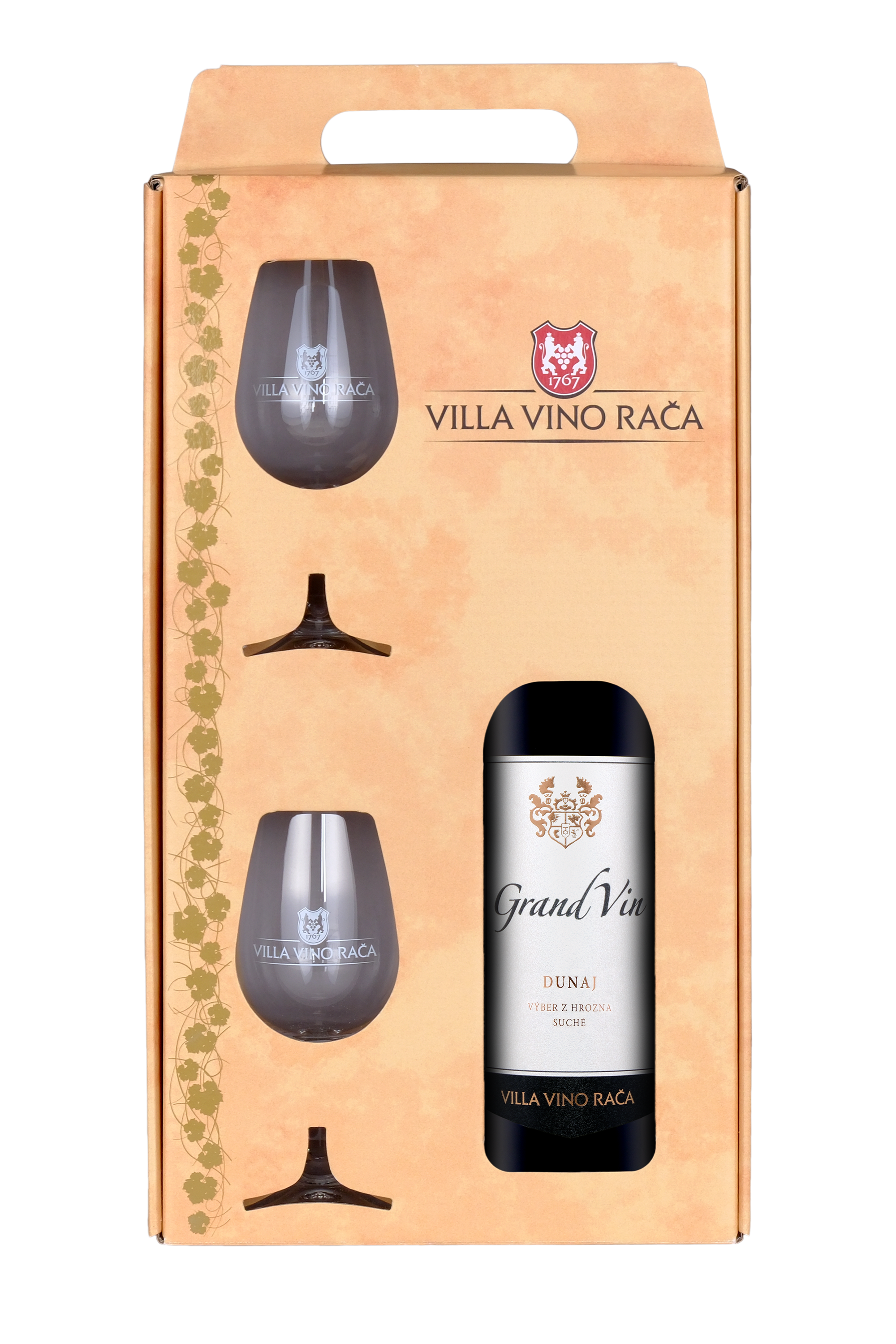 GRAND VIN Dunaj + 2 poháre s logom VVR