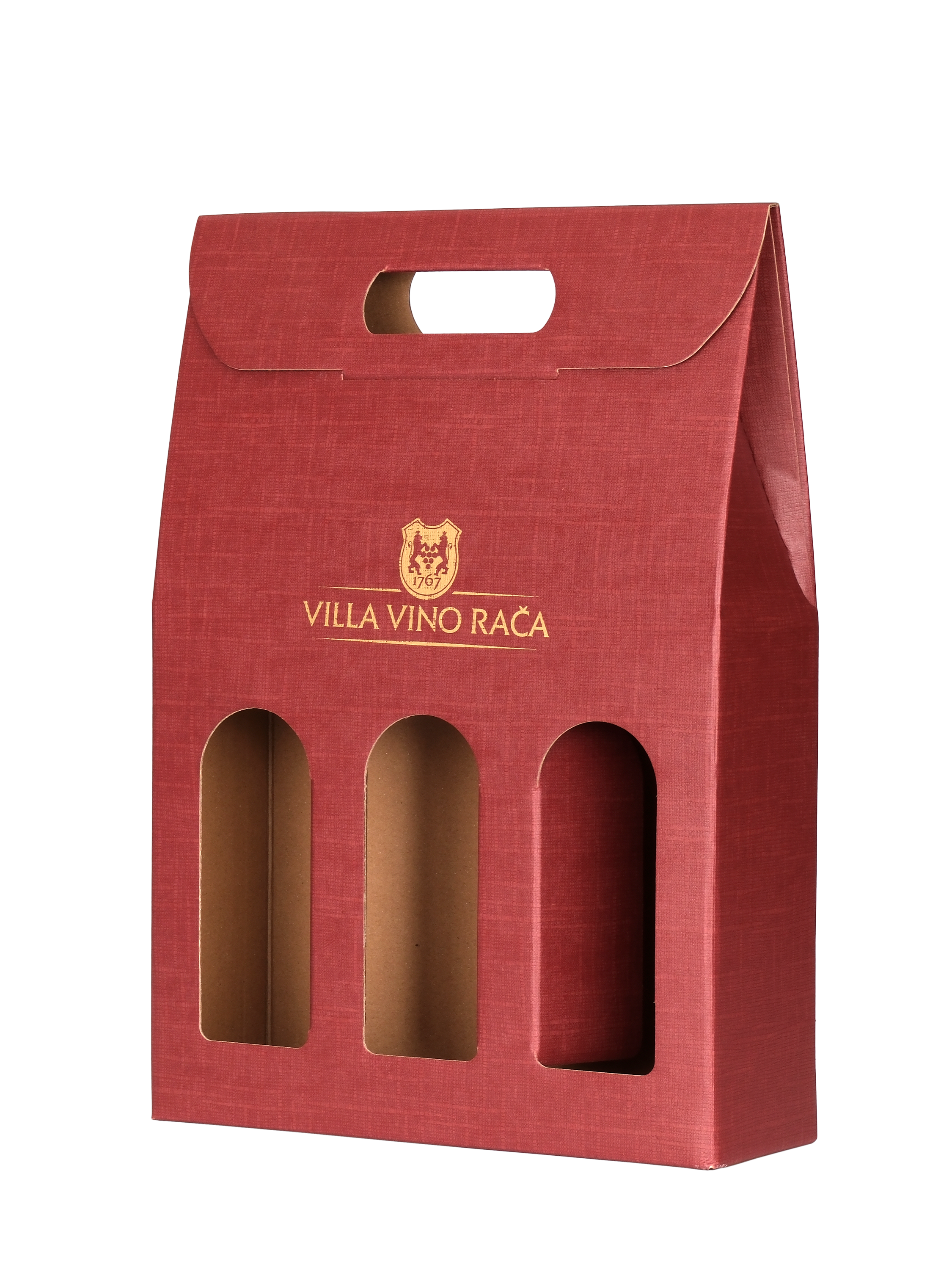 Darčekový nosič s logom VVR na 3 fľaše vína s obj. 0,75 l