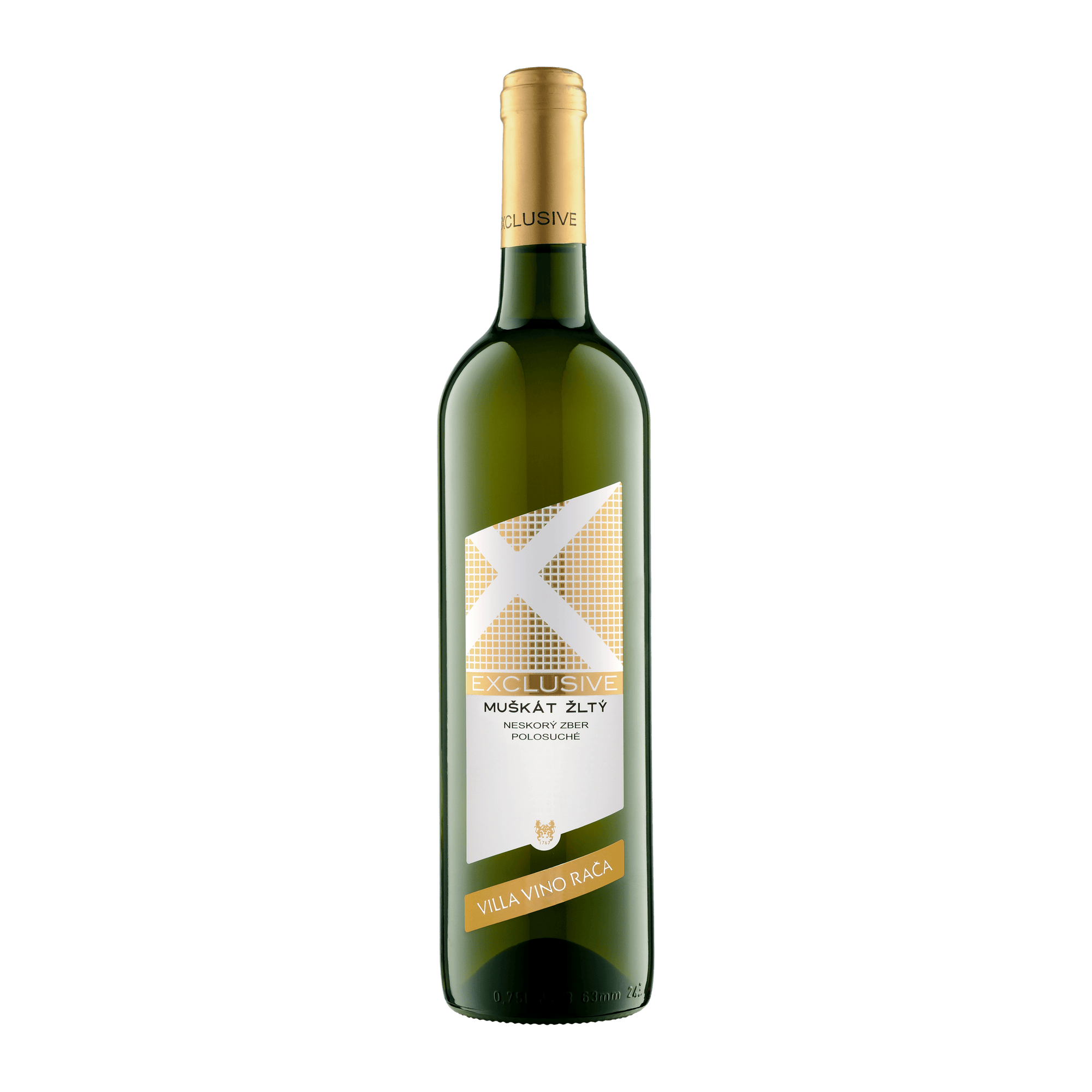 Muškát žltý Exclusive fľaša 0,75l Villa Vino Rača