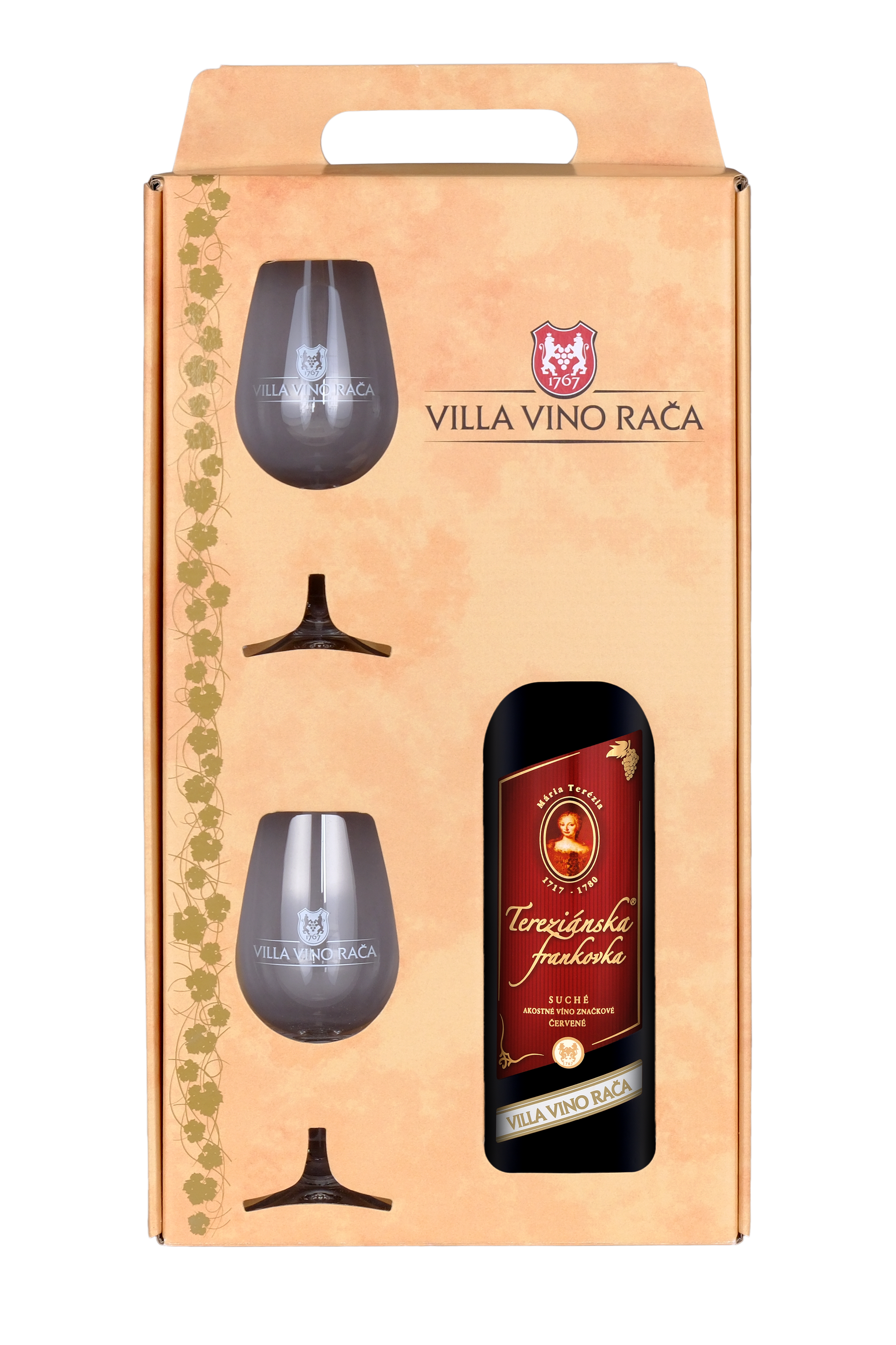 TEREZIÁNSKA FRANKOVKA + 2 poháre s logom